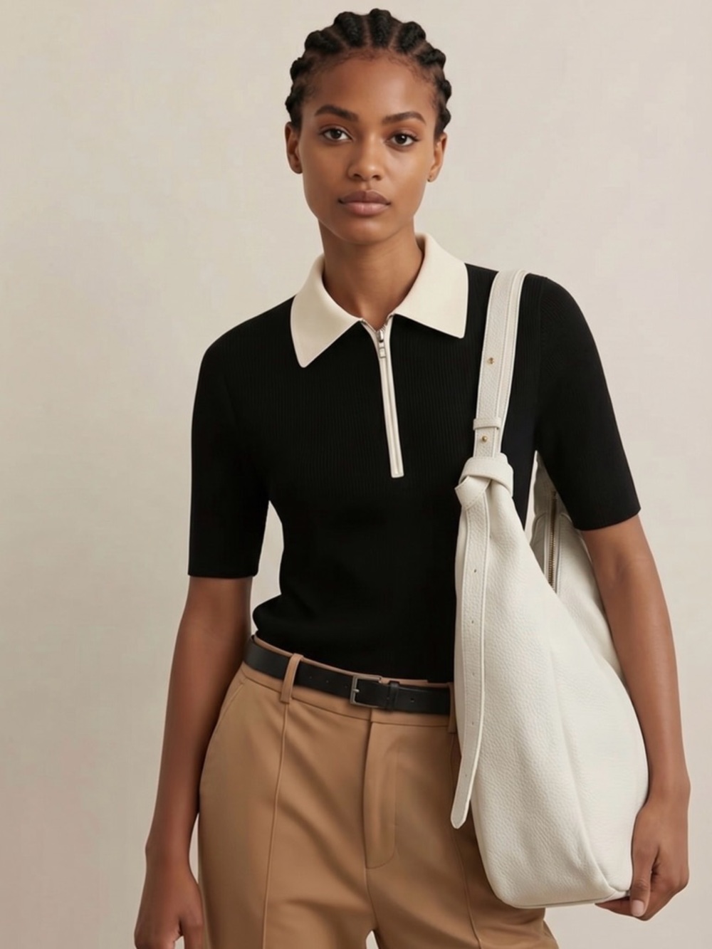 GAP Cream Bag Vegan Leather Slouchy